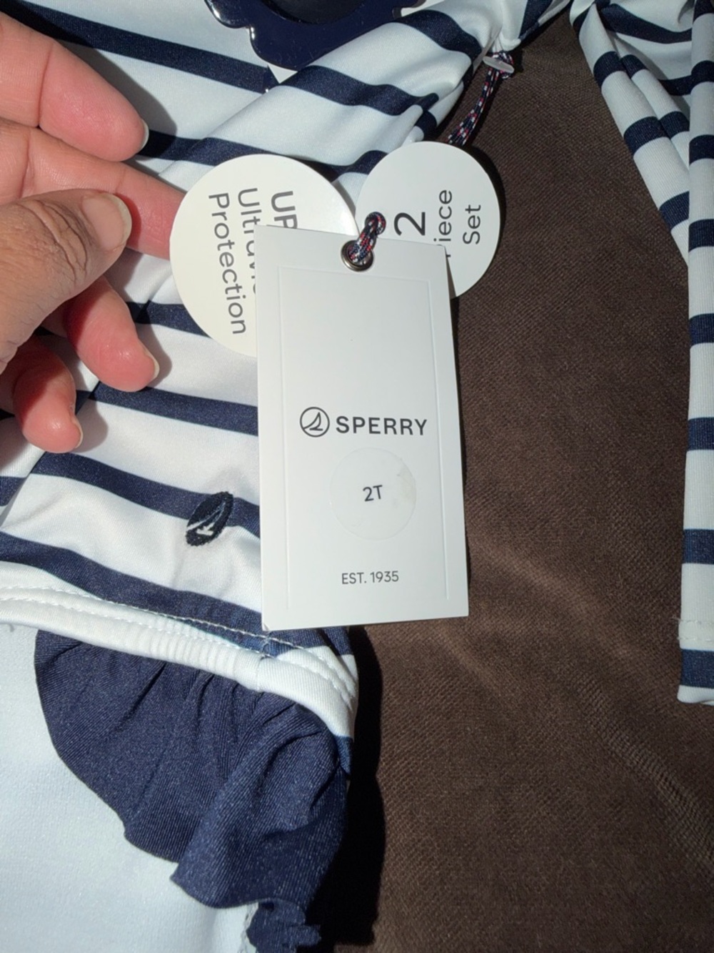 girls Sperry Striped Long-Sleeve One-Piece with matching sunglasses
2t NWT - Picture 5 of 10